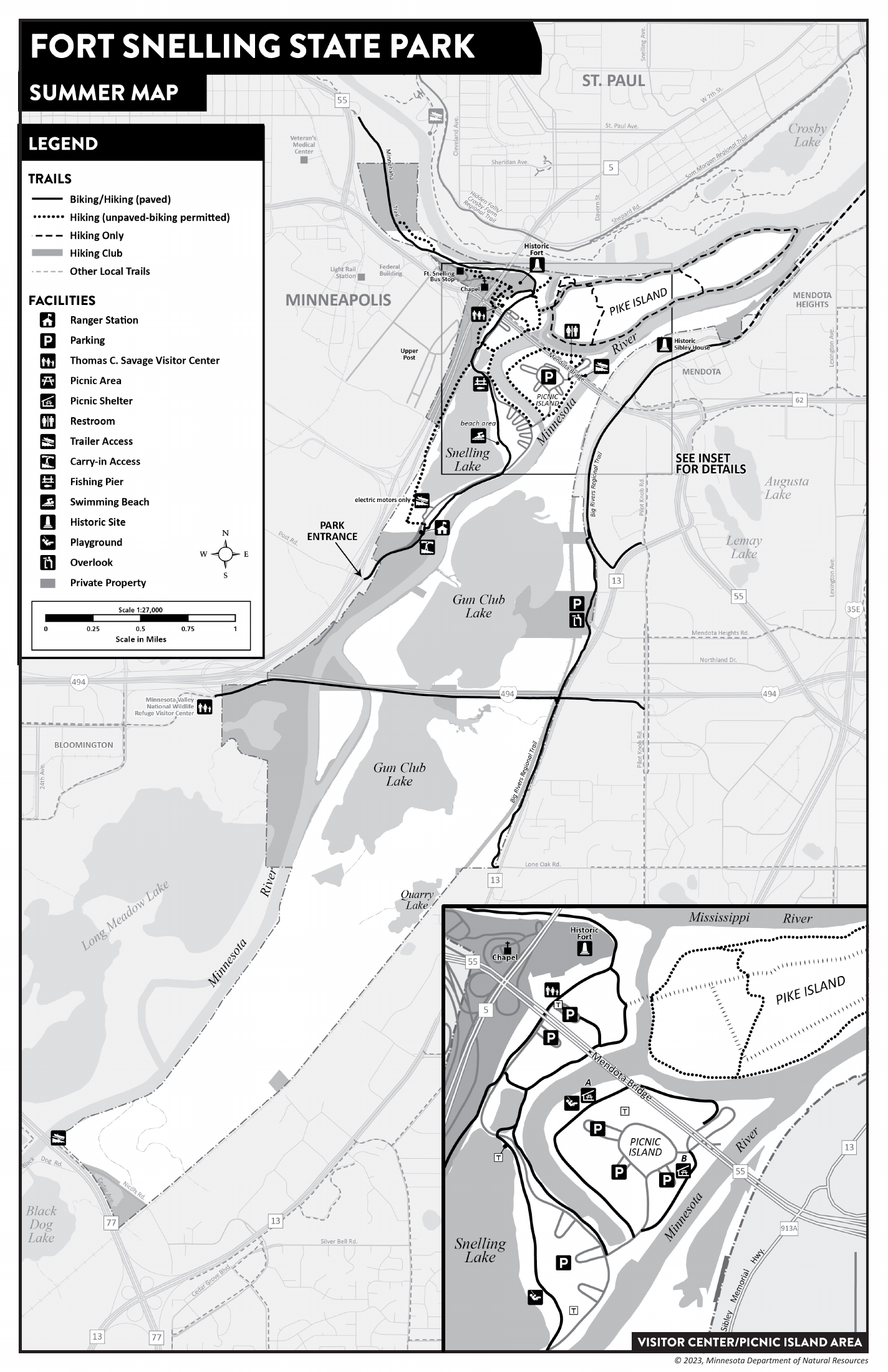 Reference map: Fort Snelling State Park and the Minnesota River corridor. Map: Minnesota Department of Natural Resources. Regional context only; no confirmed route or precise last-location marker is shown.