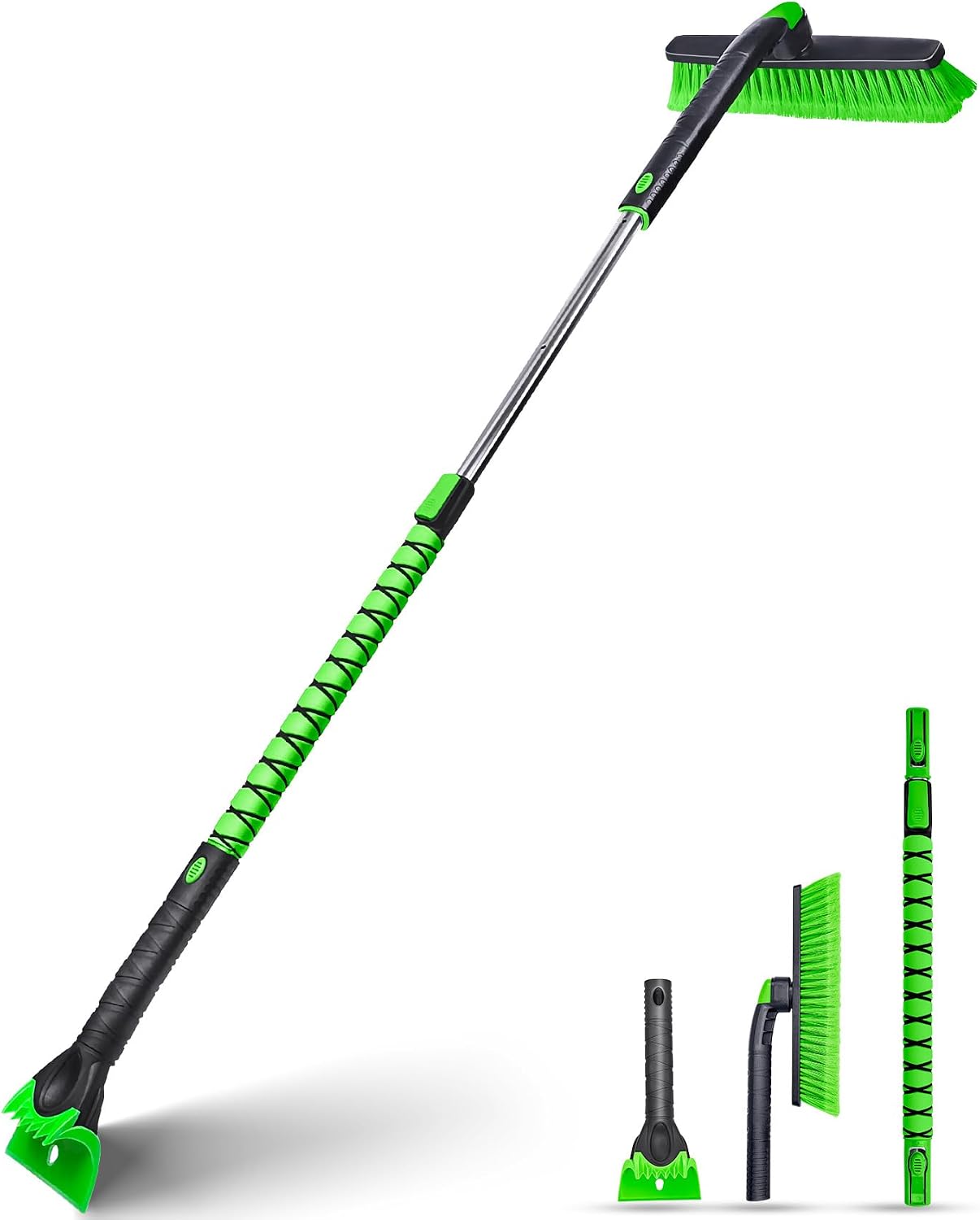 SEAAES 59-Inch Snow Brush — Green
